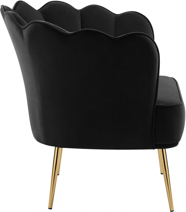 Jester Black Velvet Accent Chair - 516Black - Vega Furniture