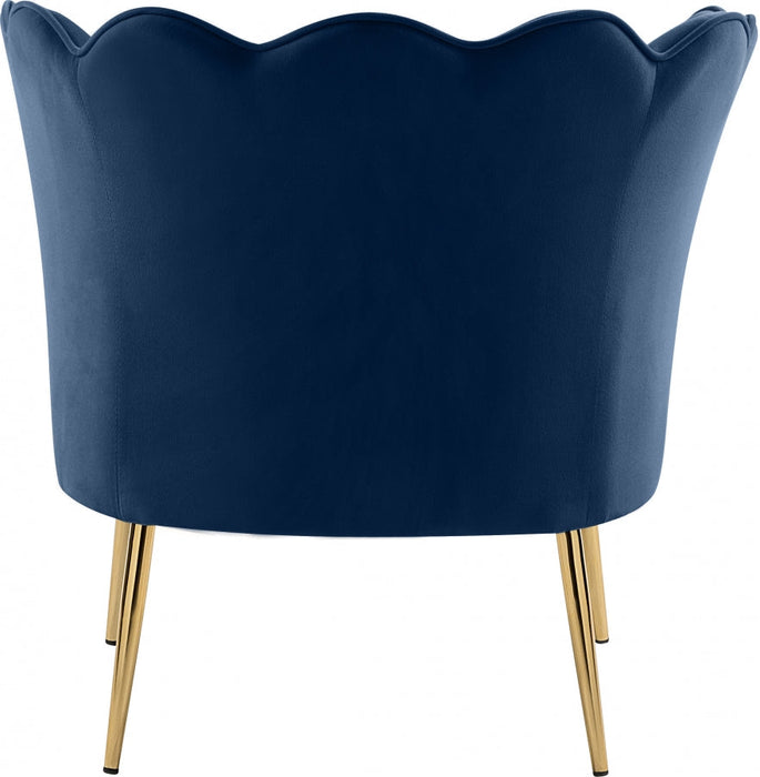 Jester Blue Velvet Accent Chair - 516Navy - Vega Furniture