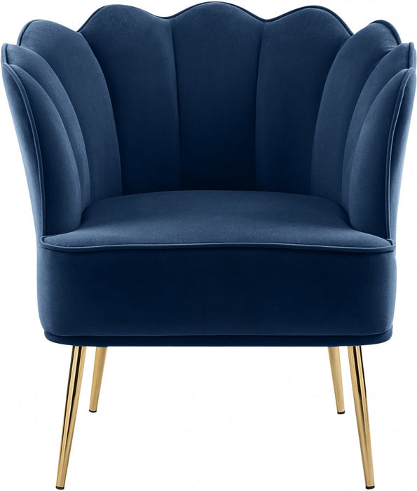 Jester Blue Velvet Accent Chair - 516Navy - Vega Furniture