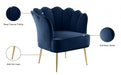 Jester Blue Velvet Accent Chair - 516Navy - Vega Furniture