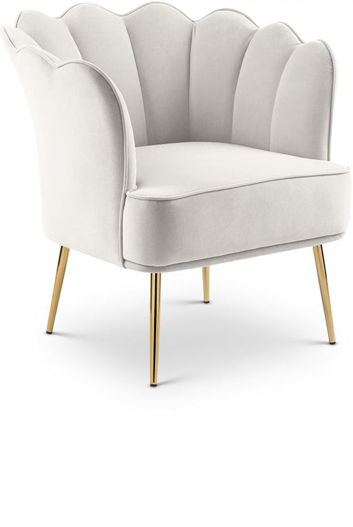 Jester Cream Velvet Accent Chair - 516Cream - Vega Furniture