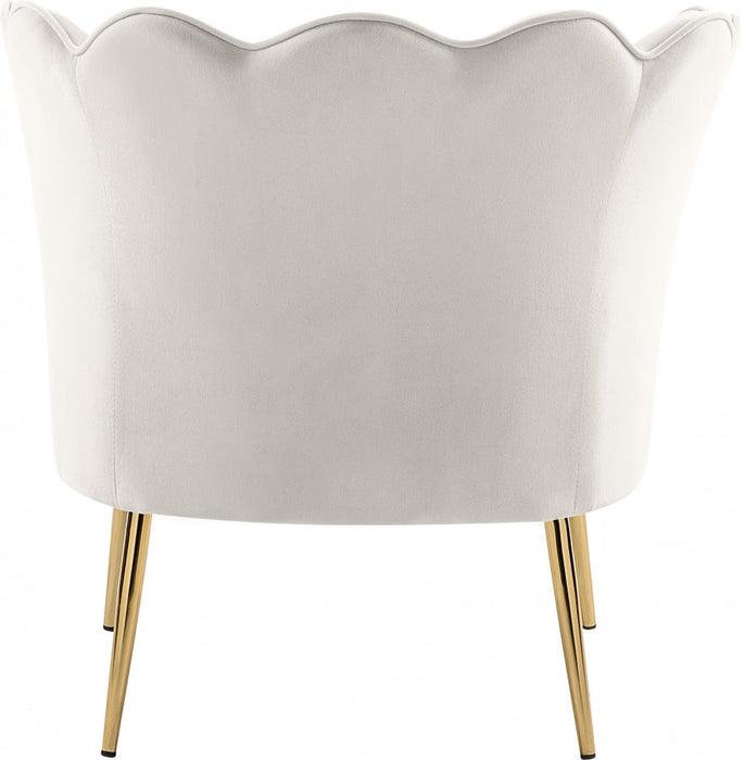 Jester Cream Velvet Accent Chair - 516Cream - Vega Furniture