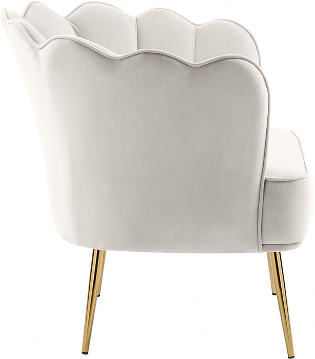 Jester Cream Velvet Accent Chair - 516Cream - Vega Furniture