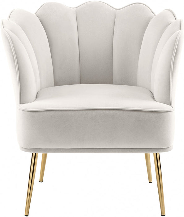 Jester Cream Velvet Accent Chair - 516Cream - Vega Furniture