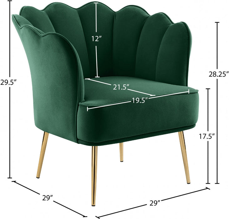 Jester Green Velvet Accent Chair - 516Green - Vega Furniture