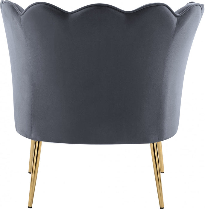 Jester Grey Velvet Accent Chair - 516Grey - Vega Furniture