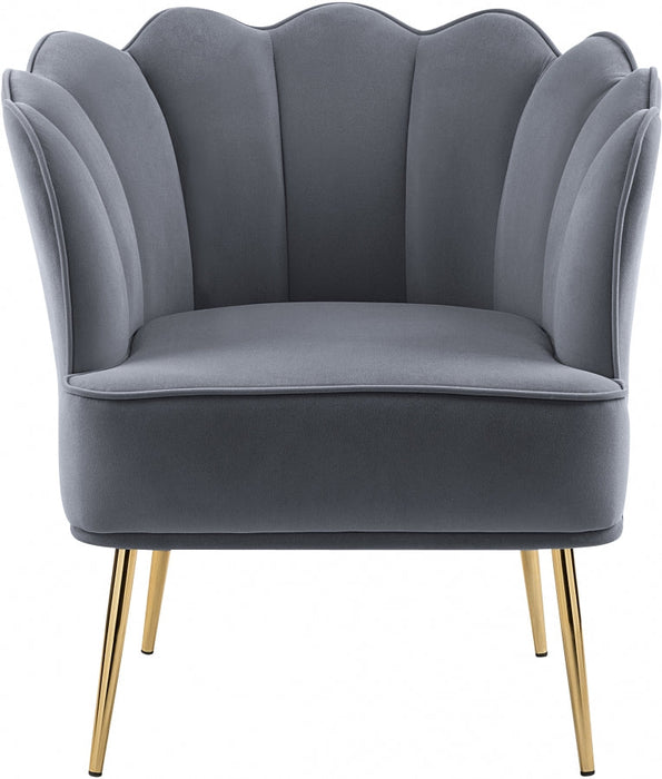 Jester Grey Velvet Accent Chair - 516Grey - Vega Furniture