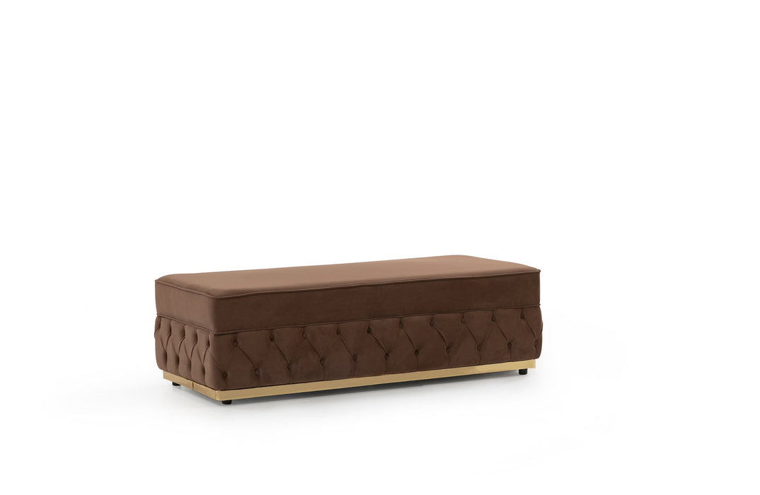 Jester Mocha Velvet Rectangle Ottoman - JESTERMOCHA-OTT - Vega Furniture