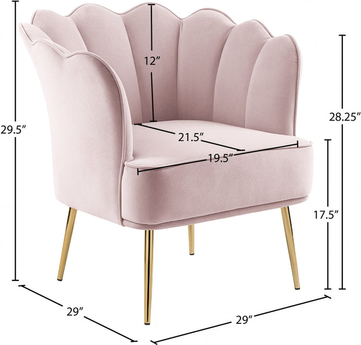 Jester Pink Velvet Accent Chair - 516Pink - Vega Furniture