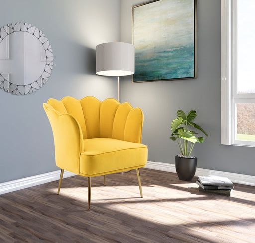 Jester Yellow Velvet Accent Chair - 516Yellow - Vega Furniture