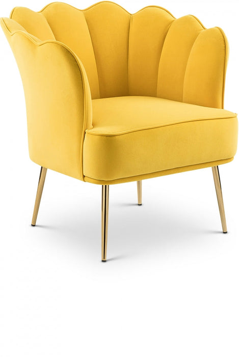 Jester Yellow Velvet Accent Chair - 516Yellow - Vega Furniture