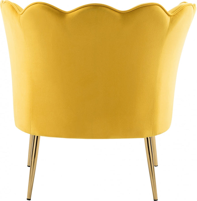 Jester Yellow Velvet Accent Chair - 516Yellow - Vega Furniture