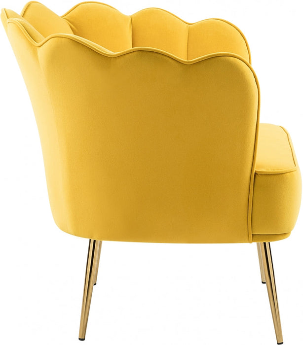 Jester Yellow Velvet Accent Chair - 516Yellow - Vega Furniture