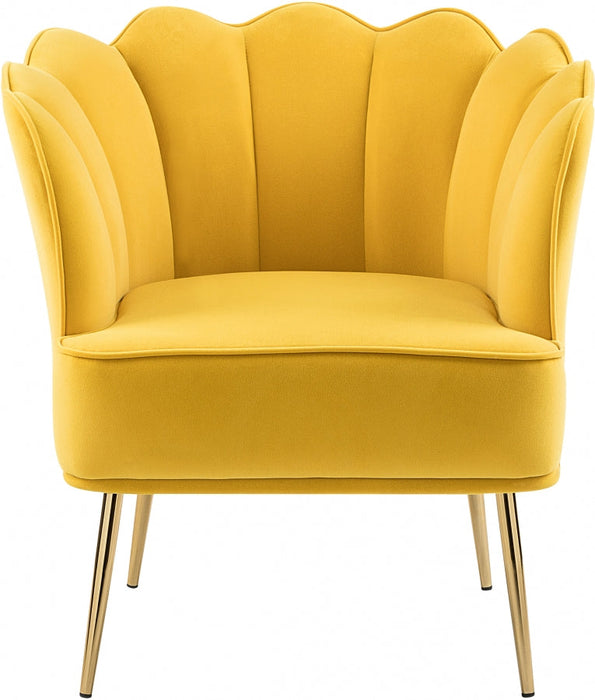 Jester Yellow Velvet Accent Chair - 516Yellow - Vega Furniture