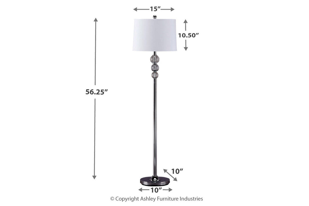 Joaquin Clear/Chrome Finish Floor Lamp - L428081 - Vega Furniture