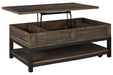 Johurst Grayish Brown Coffee Table with Lift Top - T444-9 - Vega Furniture