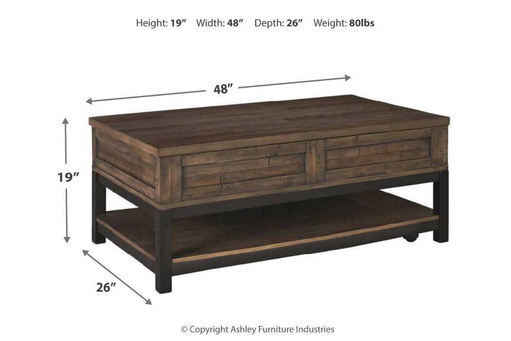 Johurst Grayish Brown Coffee Table with Lift Top - T444-9 - Vega Furniture