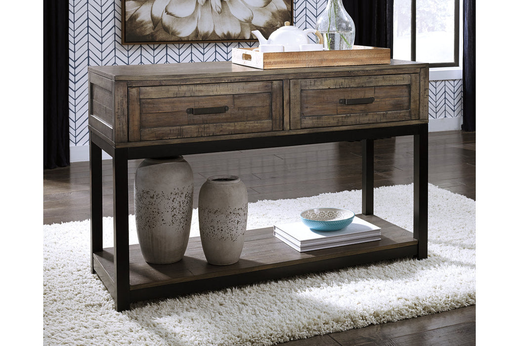 Johurst Grayish Brown Sofa/Console Table - T444-4 - Vega Furniture