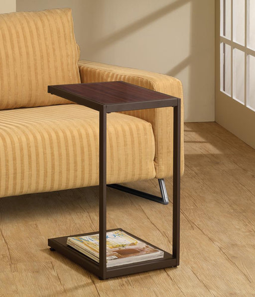 Jose Brown Rectangular Accent Table with Bottom Shelf - 901007 - Vega Furniture