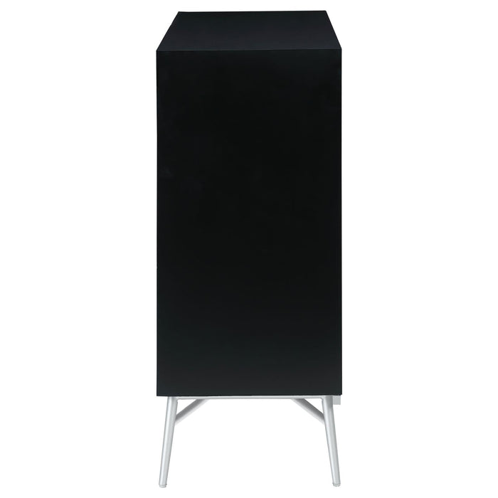 Josie Black/Silver Rectangular 2-Door Accent Cabinet - 959584 - Vega Furniture
