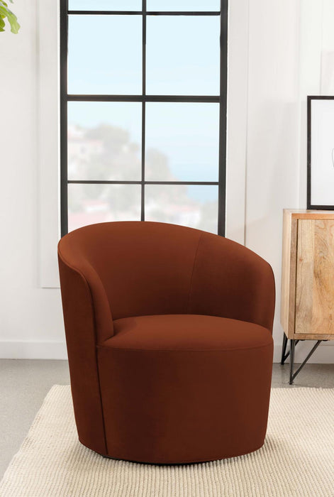 Joyce Burnt Orange Sloped Arms Swivel Chair - 905631 - Vega Furniture