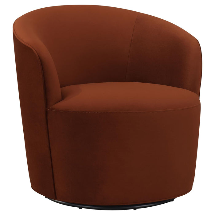 Joyce Burnt Orange Sloped Arms Swivel Chair - 905631 - Vega Furniture