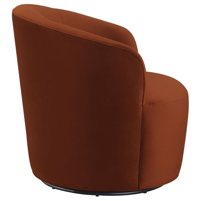 Joyce Burnt Orange Sloped Arms Swivel Chair - 905631 - Vega Furniture