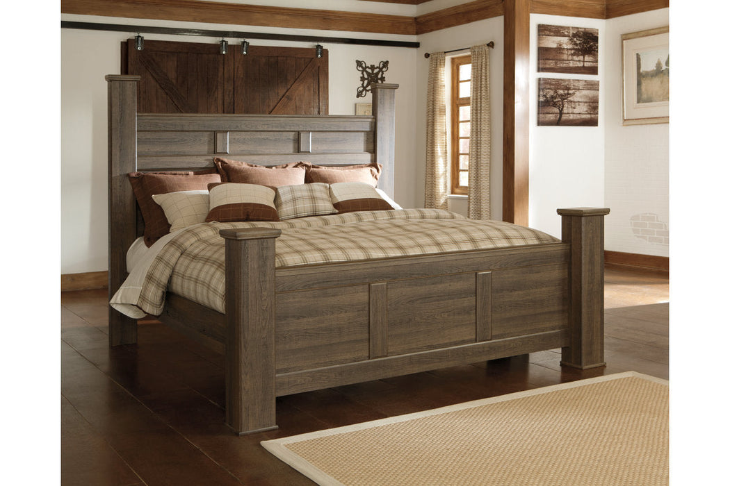 Juararo Dark Brown King Poster Bed - SET | B251-66 | B251-68 | B251-99 - Vega Furniture