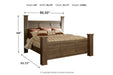 Juararo Dark Brown King Poster Bed - SET | B251-66 | B251-68 | B251-99 - Vega Furniture