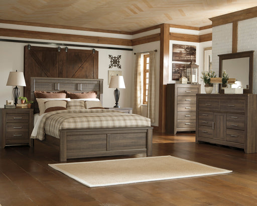 Juararo Dark Brown Panel Bedroom Set - SET | B251-54 | B251-57 | B251-98 | B251-31 | B251-36 - Vega Furniture
