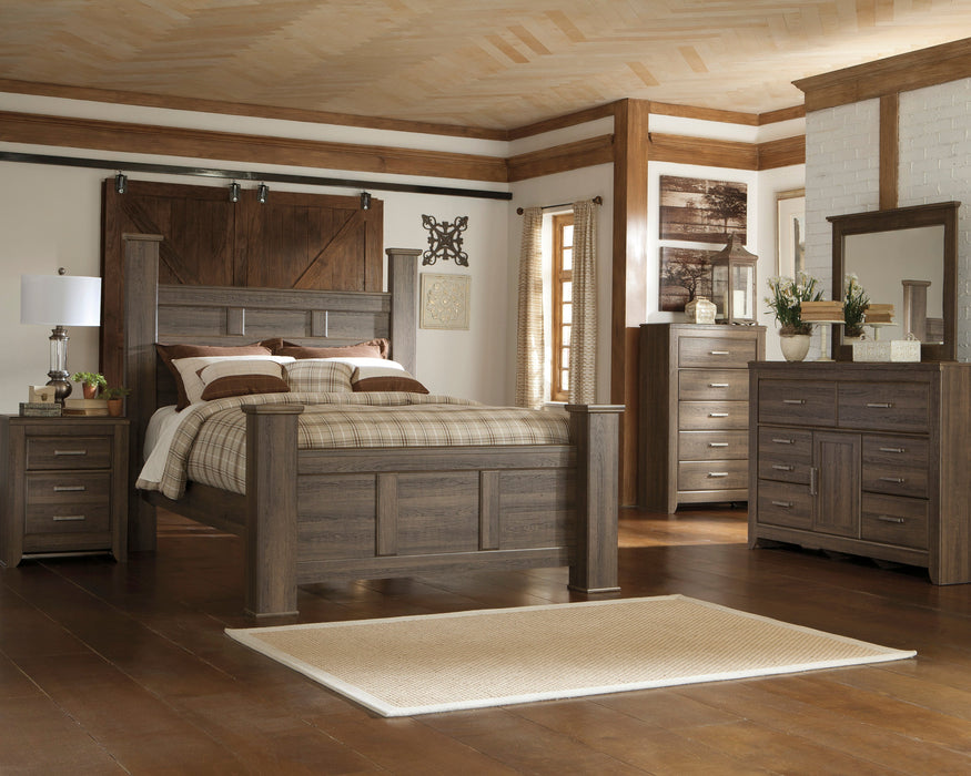 Juararo Dark Brown Poster Bedroom Set - SET | B251-64 | B251-67 | B251-98 | B251-31 | B251-92 - Vega Furniture