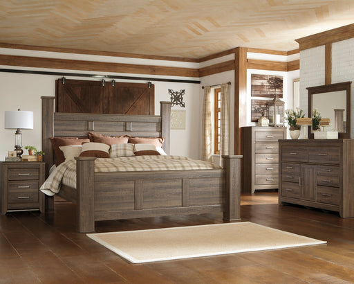 Juararo Dark Brown Poster Bedroom Set - SET | B251-64 | B251-67 | B251-98 | B251-31 | B251-92 - Vega Furniture