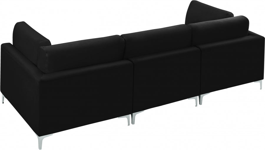 Julia Black Velvet Modular 108" Sofa - 605Black-S108 - Vega Furniture