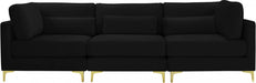 Julia Black Velvet Modular 108" Sofa - 605Black-S108 - Vega Furniture