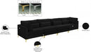 Julia Black Velvet Modular 142" Sofa - 605Black-S142 - Vega Furniture
