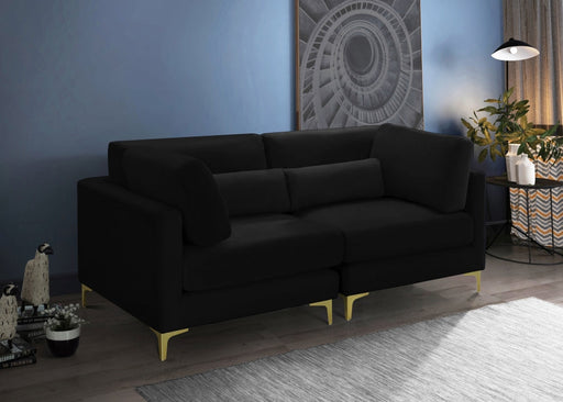 Julia Black Velvet Modular 75" Sofa - 605Black-S75 - Vega Furniture