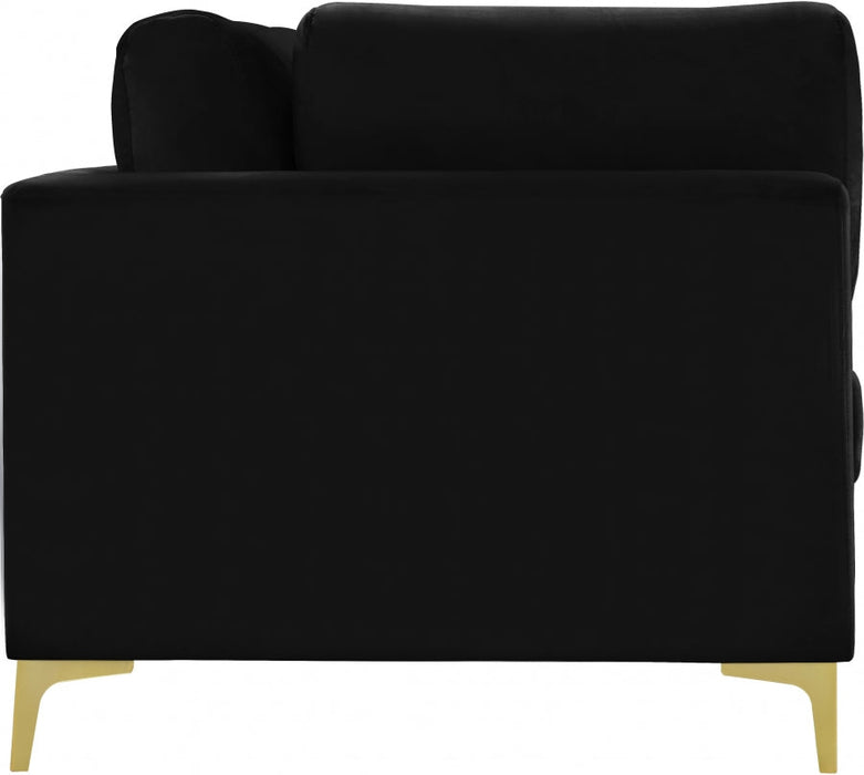 Julia Black Velvet Modular 75" Sofa - 605Black-S75 - Vega Furniture
