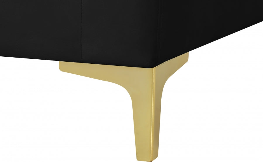 Julia Black Velvet Modular Corner Chair - 605Black-Corner - Vega Furniture