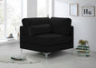 Julia Black Velvet Modular Corner Chair - 605Black-Corner - Vega Furniture