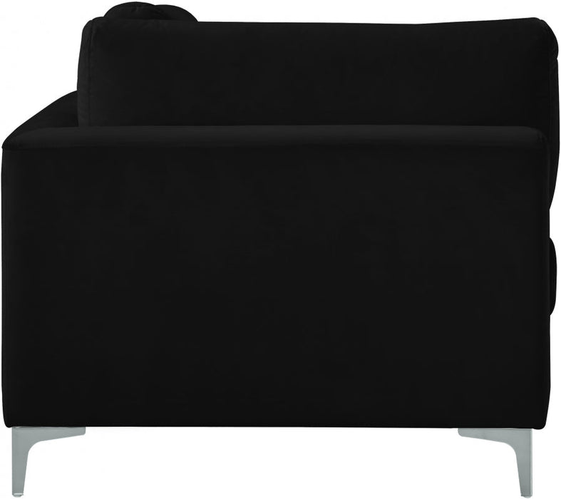 Julia Black Velvet Modular Corner Chair - 605Black-Corner - Vega Furniture