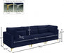 Julia Blue Velvet Modular 108" Sofa - 605Navy-S108 - Vega Furniture