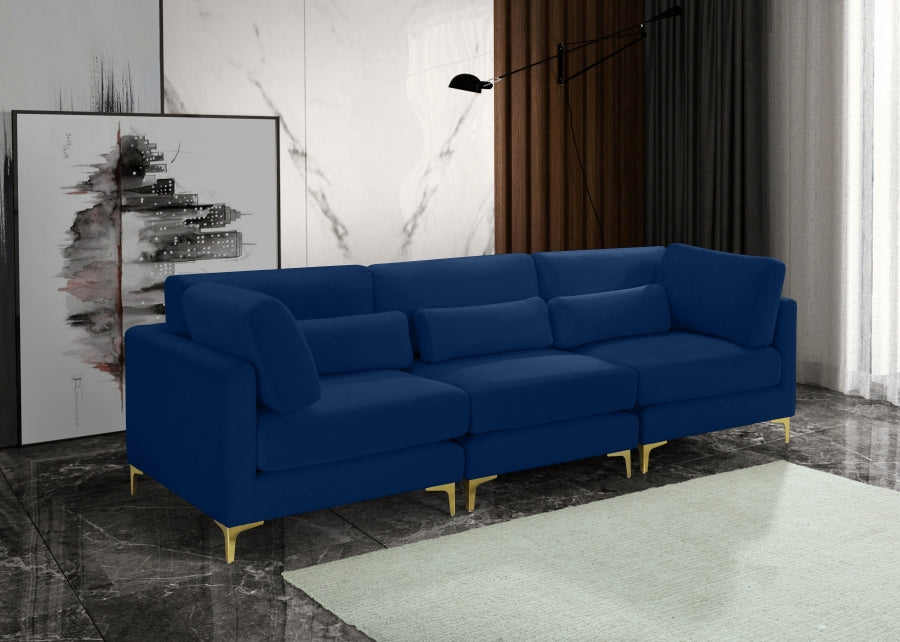 Julia Blue Velvet Modular 108" Sofa - 605Navy-S108 - Vega Furniture