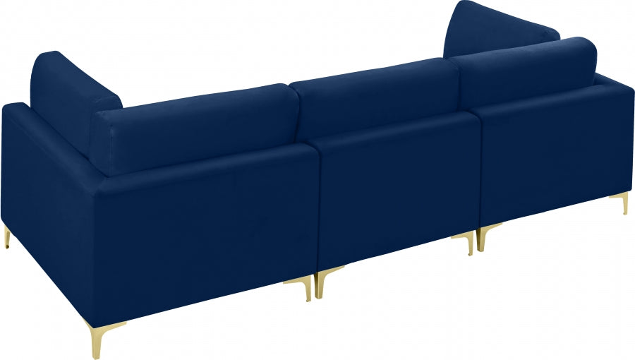 Julia Blue Velvet Modular 108" Sofa - 605Navy-S108 - Vega Furniture