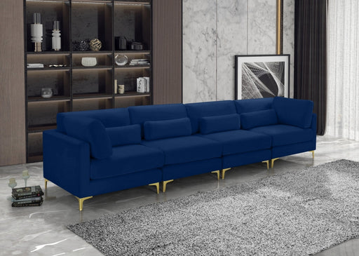 Julia Blue Velvet Modular 142" Sofa - 605Navy-S142 - Vega Furniture