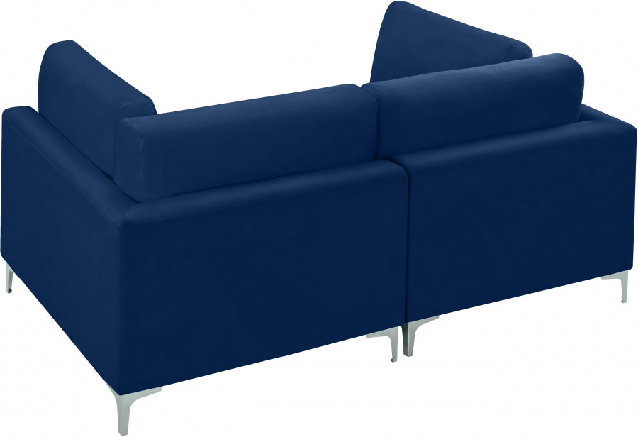 Julia Blue Velvet Modular 75" Sofa - 605Navy-S75 - Vega Furniture