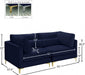 Julia Blue Velvet Modular 75" Sofa - 605Navy-S75 - Vega Furniture