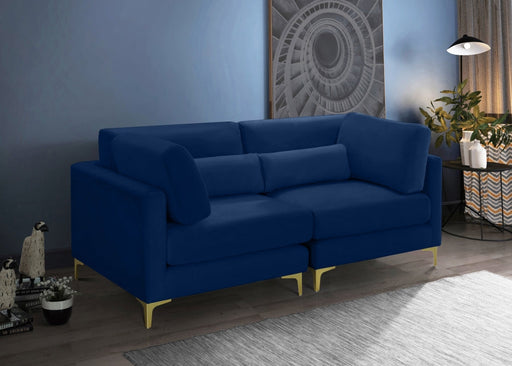 Julia Blue Velvet Modular 75" Sofa - 605Navy-S75 - Vega Furniture
