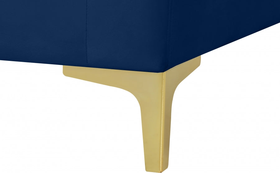 Julia Blue Velvet Modular Armless Chair - 605Navy-Armless - Vega Furniture