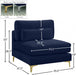 Julia Blue Velvet Modular Armless Chair - 605Navy-Armless - Vega Furniture