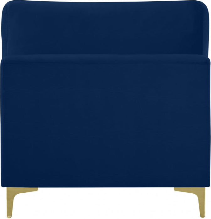 Julia Blue Velvet Modular Armless Chair - 605Navy-Armless - Vega Furniture